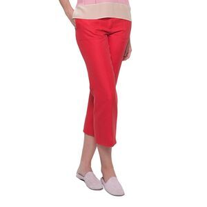 AKRIS Colette Straight Leg Cotton Silk Cropped Pants